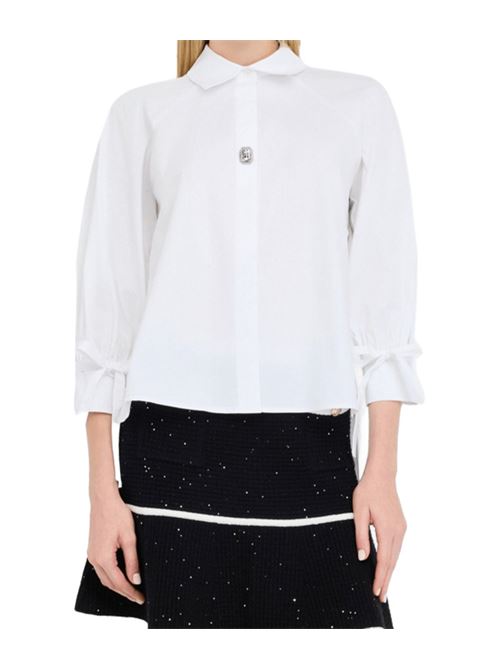 Camicia da donna in cotone con laccetti , colore bianco LIU JO | CF5243-T321611111